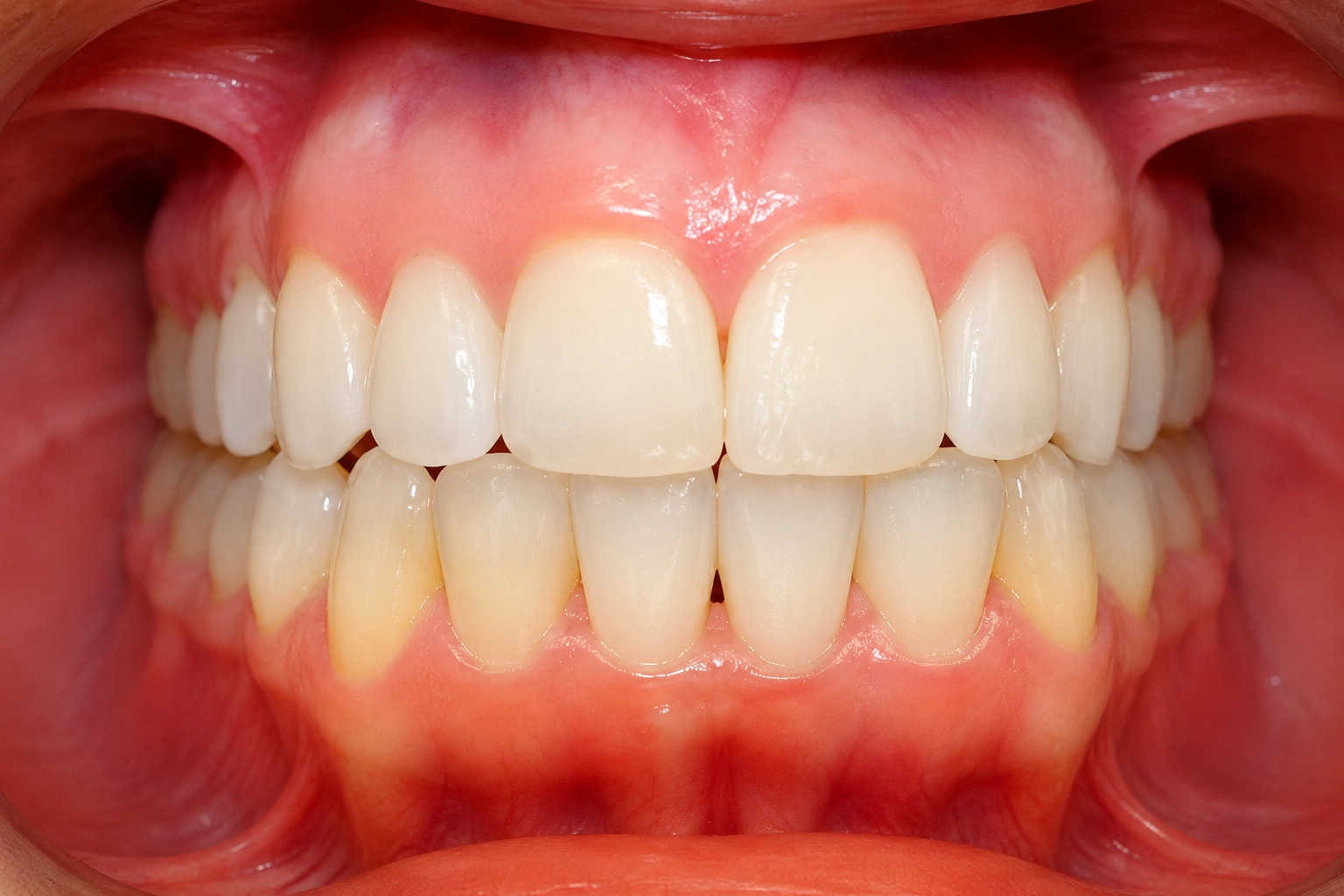 Real Invisalign® before and after smile transformation showing improved tooth alignment and enhanced smile aesthetics with clear aligners.