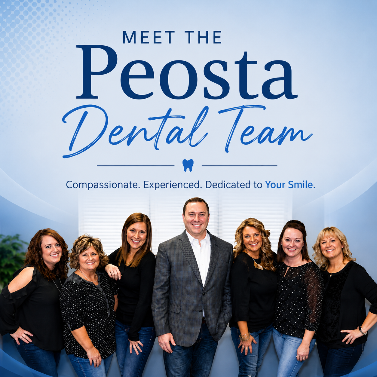 Meet the friendly and experienced Peosta Dental team providing compassionate family dental care in Peosta, Iowa.