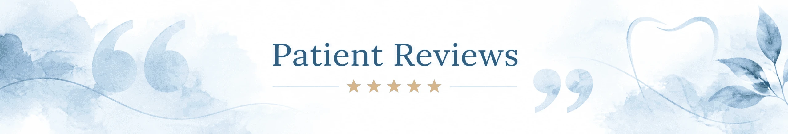 Patient Reviews banner for Peosta Dental