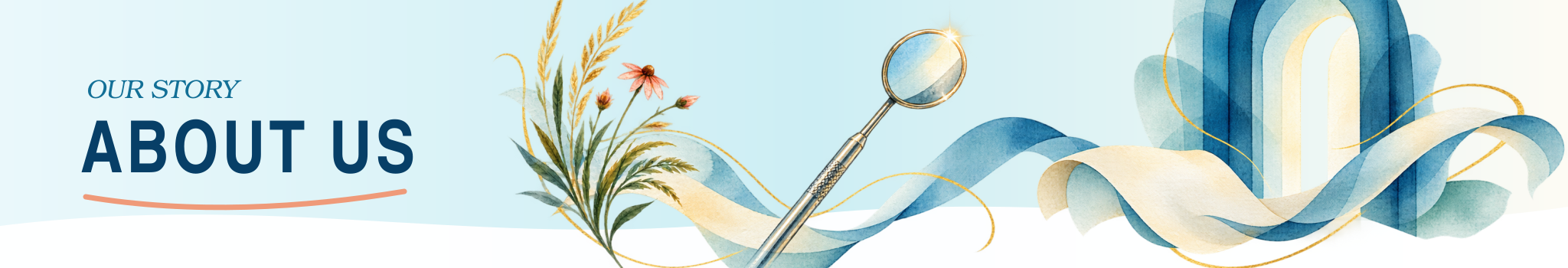 Illustrated About Us banner for Peosta Dental